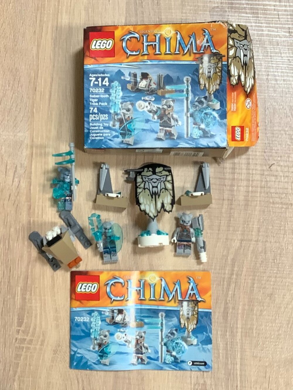 LEGO COMPLETE Saber Tooth Tiger Sirox Warrior Tribe Pack Legends of Chima 70232